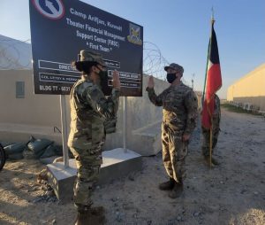 Merry is sworn in at Camp Arifjan near Kuwait City, Kuwait