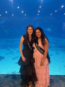 Ellie Plunkett and Sanhita Panse at the LLS Gala at the Georgia Aquarium.