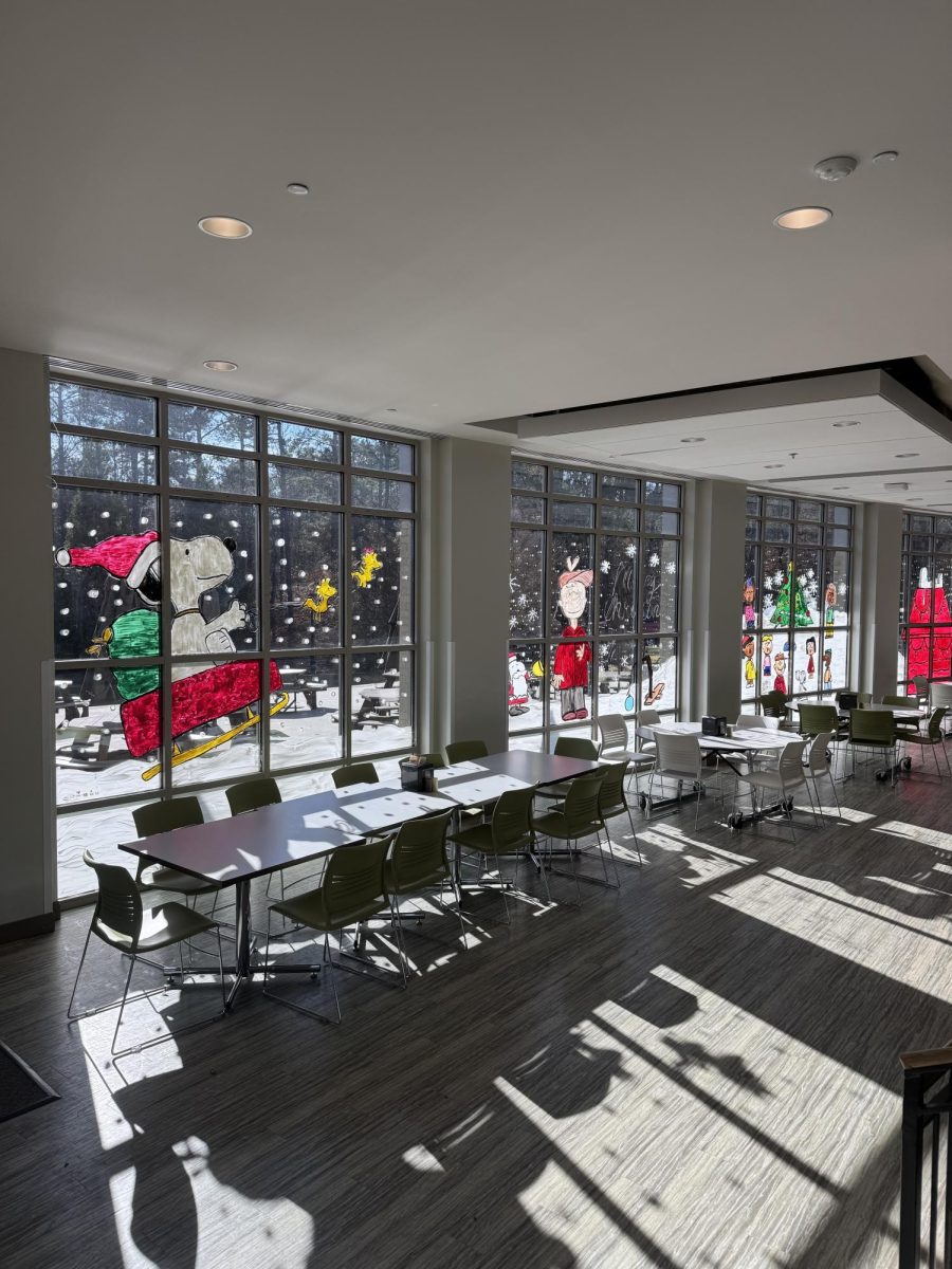 NAHS brightens Geier Hall with annual Christmas window paintings